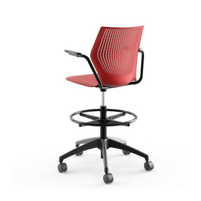 MultiGeneration High Task Chair with Arms with Dark Red Seat by Knoll