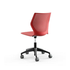 Backside of Armless MultiGeneration Light Task Chair in Dark Red by Knoll