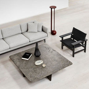 Fredericia Canvas Chair by Borge Mogensen Black Oak in living room with Calmo Sofa and Tableau Coffee Table