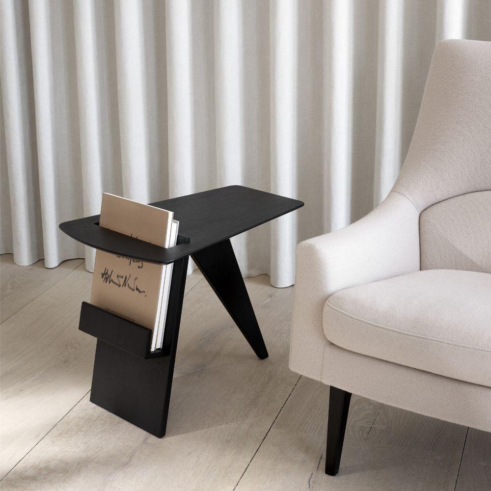 Fredericia Jens Risom Magazine Table in room with Risom A-Chair
