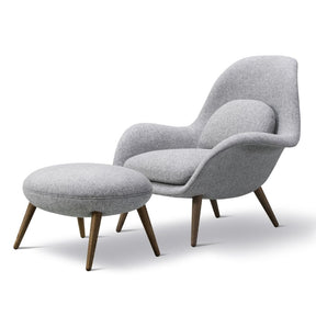 Fredericia Swoon Lounge Chair and Ottoman in kvadrat Hallingdal 65 130