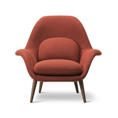 Fredericia Swoon Lounge Chair Carlotto 500 with Smoked Oak Legs Front