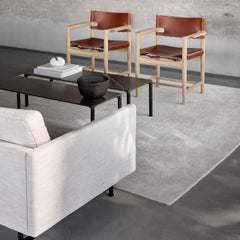 Fredericia Spanish Dining Armchairs in living room with Calmo Sofa