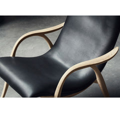 Frits Henningsen Signature Chair Black Leather Oak Frame Detail Carl Hansen and Son