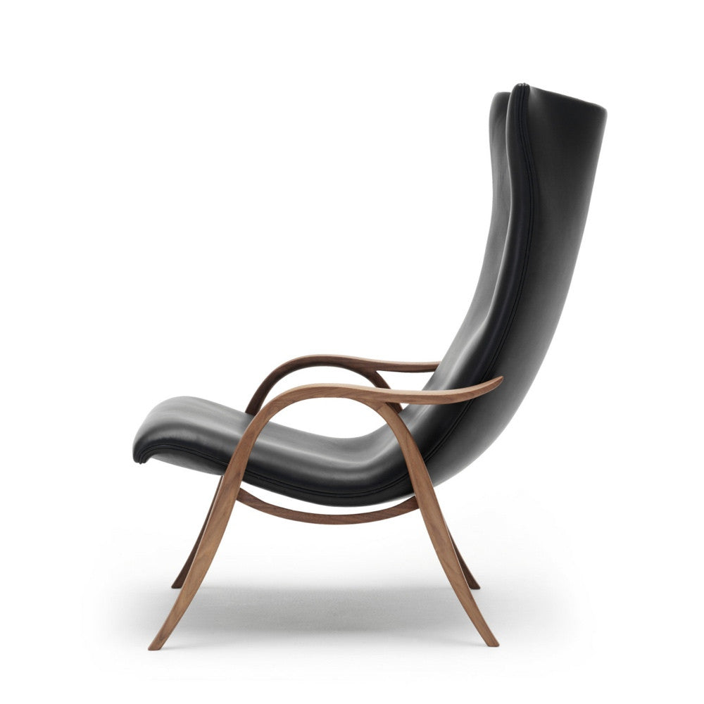 Frits Henningsen Signature Chair Black Leather Walnut Frame Side Carl Hansen and Son