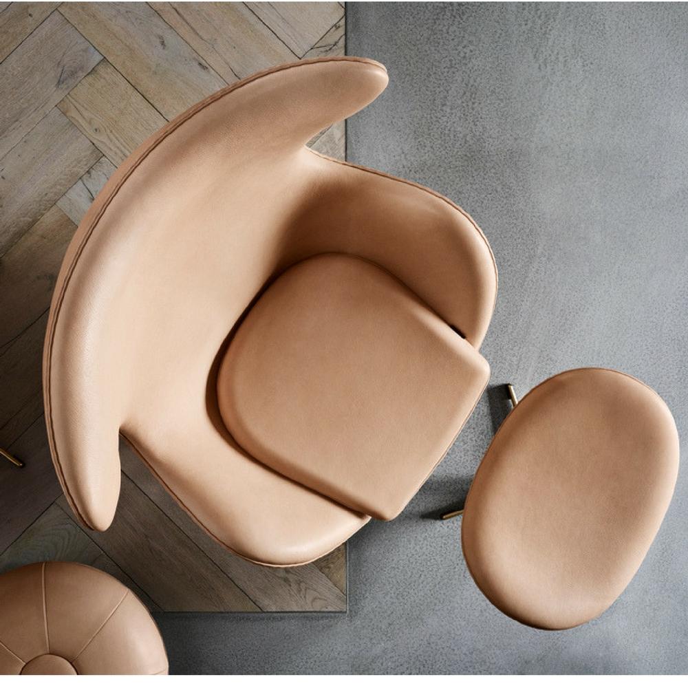 Fritz Hansen Arne Jacobsen Egg Chair and Footstool 60th Anniversary Edition Aerial View