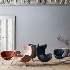Arne Jacobsen Egg Swan and Pot Chairs in Fritz Hansen Colors in Room