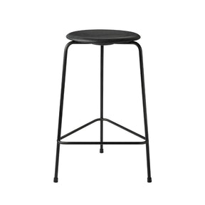 Black Leather High Dot Stool