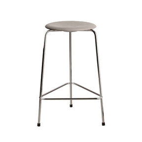 Lava Grey Nubuck Leather High Dot Stool