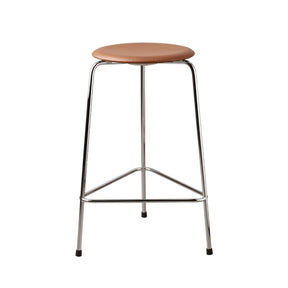 Walnut Leather High Dot Stool