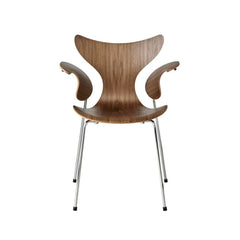 Fritz Hansen Arne Jacobsen Lily Armchair 3208 in Walnut Veneer