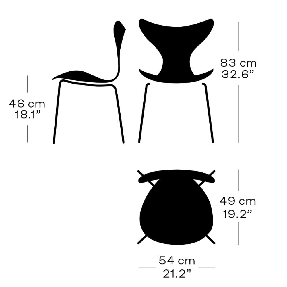 Fritz Hansen Lily Chair Model 3108 Dimensions