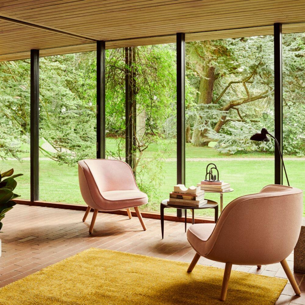 Fritz Hansen Via 57 Chairs in Maharam Merit Light Pink in Living Room