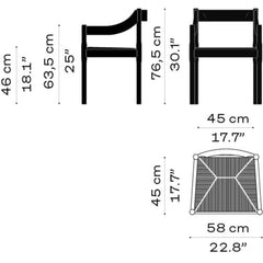 Fritz Hansen Carimate Chair by Vico Magistretti Dimensions