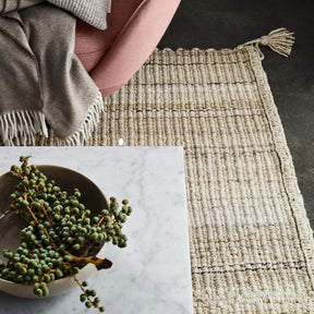 Fritz Hansen Cashmere Throw with Poul Kjaerholm Marble Coffee Table