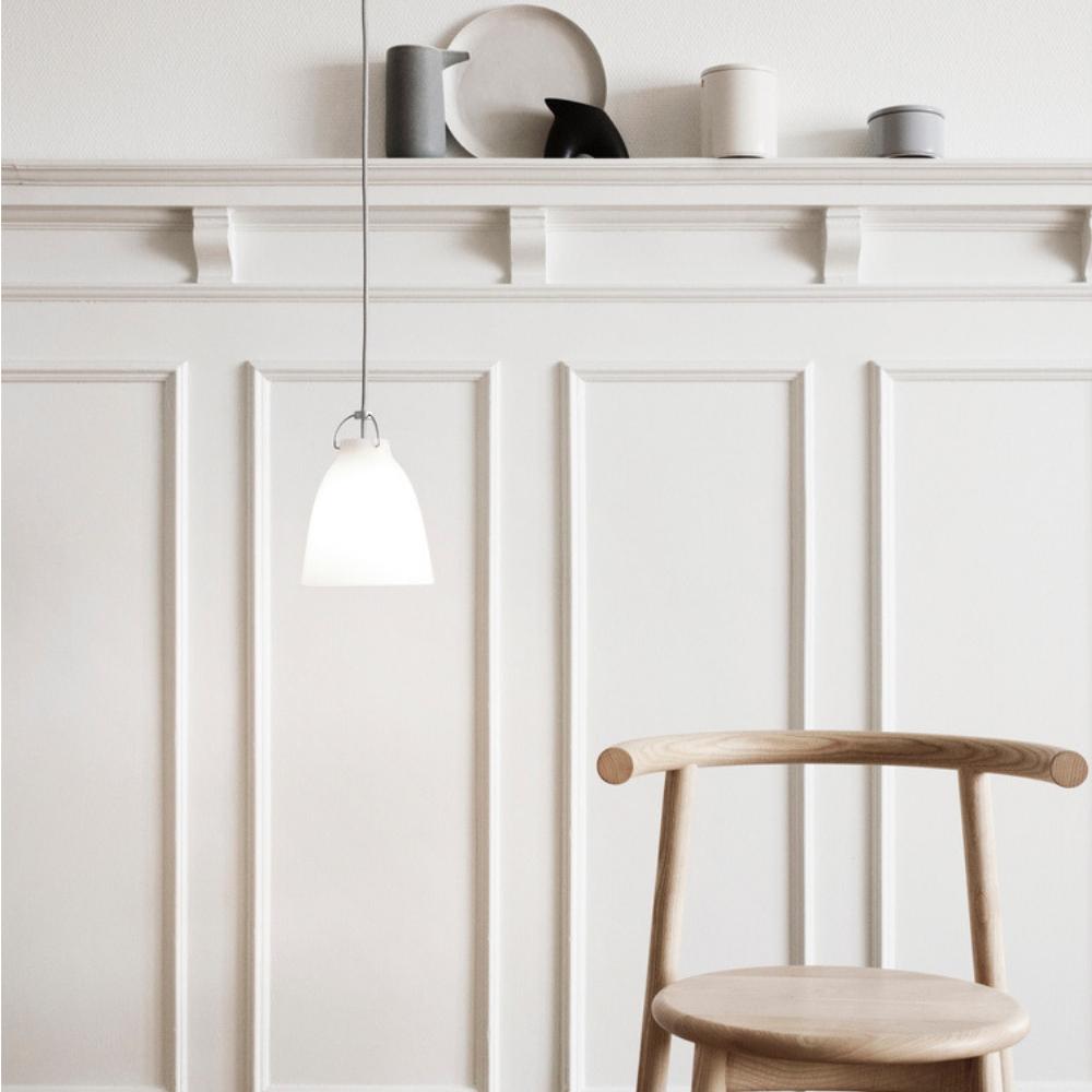 Fritz Hansen P1 Caravaggio Pendant Light by Cecilie Manz in Opal Glass Styled