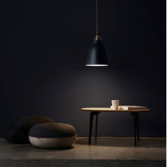 Fritz Hansen Cecilie Manz Caravaagio Pendant Light Ultramarine with Join Table and Pouf
