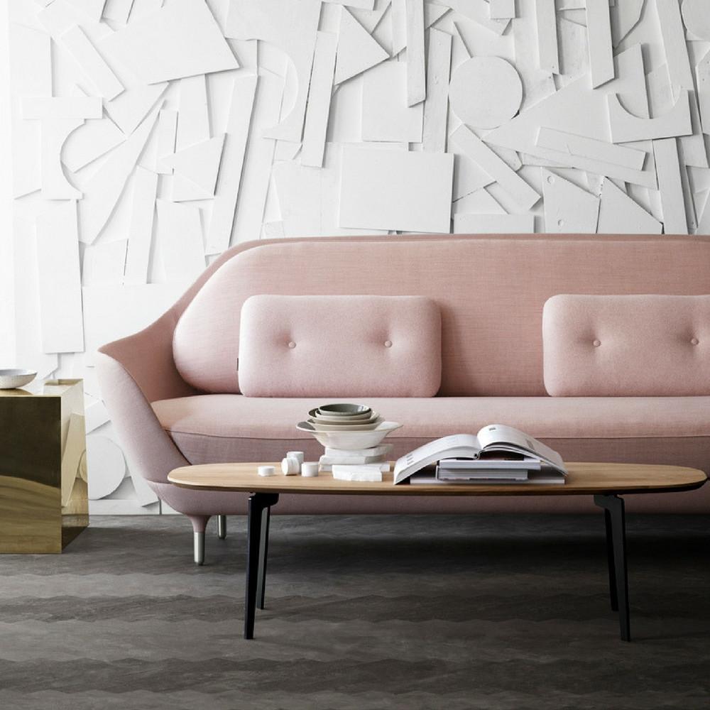 Pink Fritz Hansen Favn Sofa in Room with Join Coffee Table