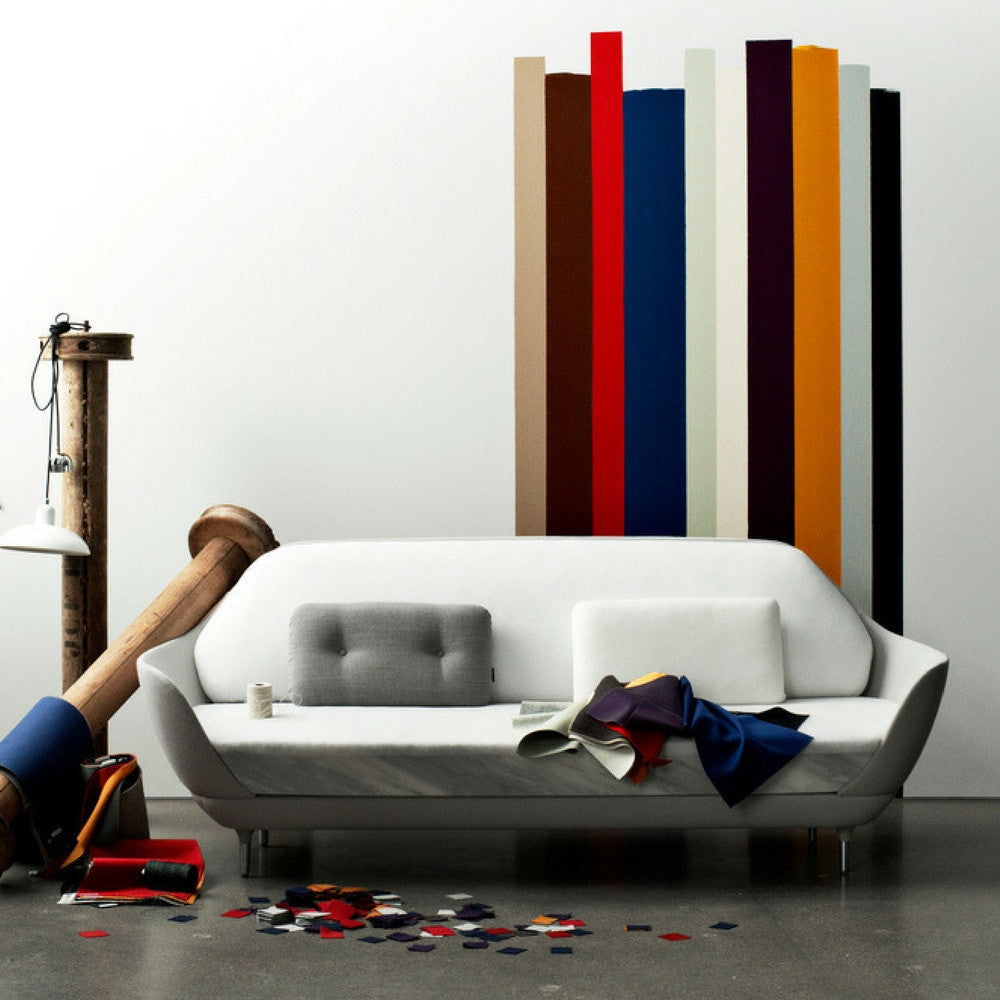 Fritz Hansen Favn Sofa by Jaime Hayon Styled in Room with Fabric Swatches