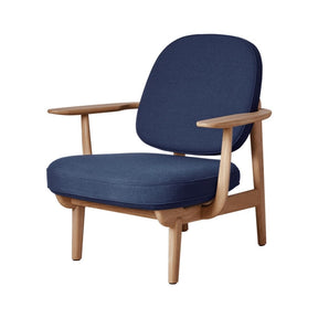 Fritz Hansen Fred Lounge Chair JH97 by Jaime Hayon in Natural Oak with Christianshavn Dark Blue 1155