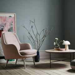 Fritz Hansen Fri Chair by Jaime Hayon in room with Paul McCobb Planner Coffee Table