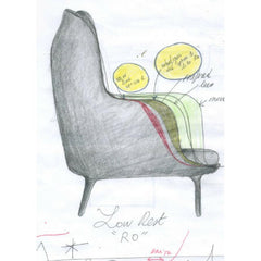 Fritz Hansen Ro Chair Original Design Sketch by Jaime Hayon