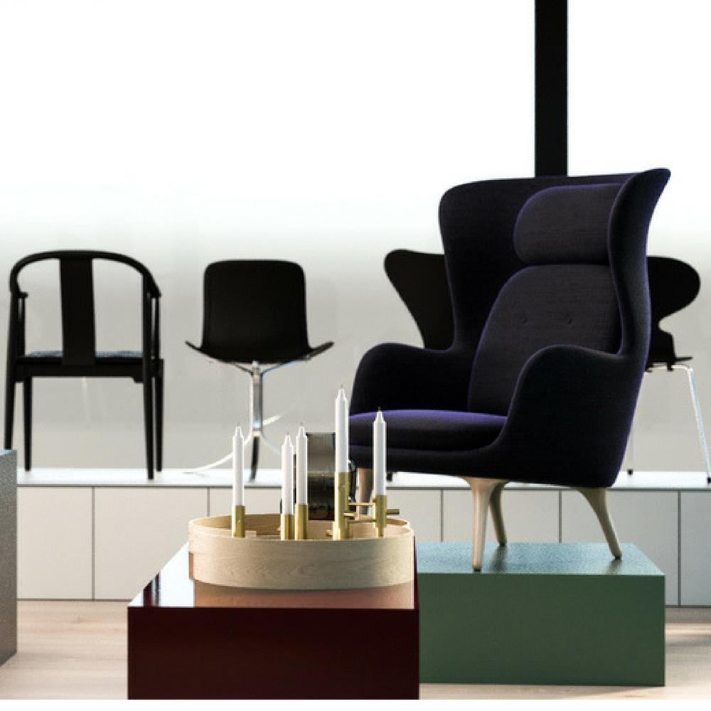 Fritz Hansen Hans Wegner China Chair in Showroom with PK1 Chair and Ro Chair
