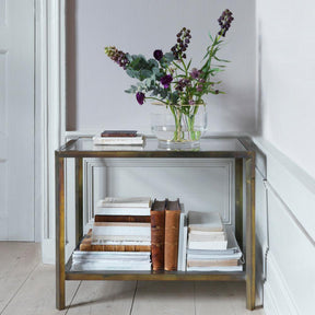 Fritz Hansen Ikebana Vase styled on glass table with books