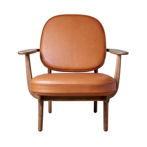 Fritz Hansen JH97 Lounge Chair Grace Walnut Leather Front