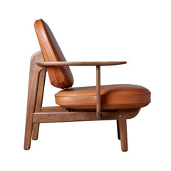 Fritz Hansen JH97 Lounge Chair Grace Walnut Leather Side