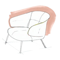 Fritz Hansen Let Chairs by Sebastian Herkner Hand Drawing