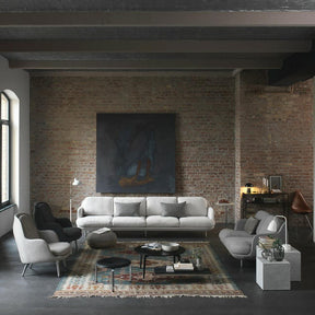 Fritz Hansen Lune Sofa Collection by Jaime Hayon in Room with Fri Chairs