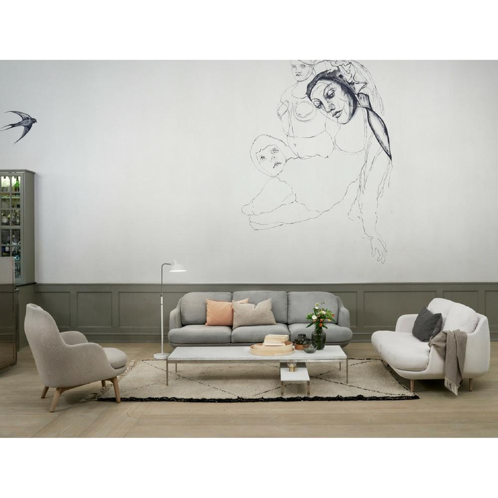 Fritz Hansen Lune Sofas by Jaime Hayon in artistic room with Fri Chair