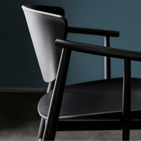 Fritz Hansen Nendo Chair in Black Oak Side View Detail