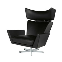 Fritz Hansen Oksen Chair by Arne Jacobsen in Black Leather