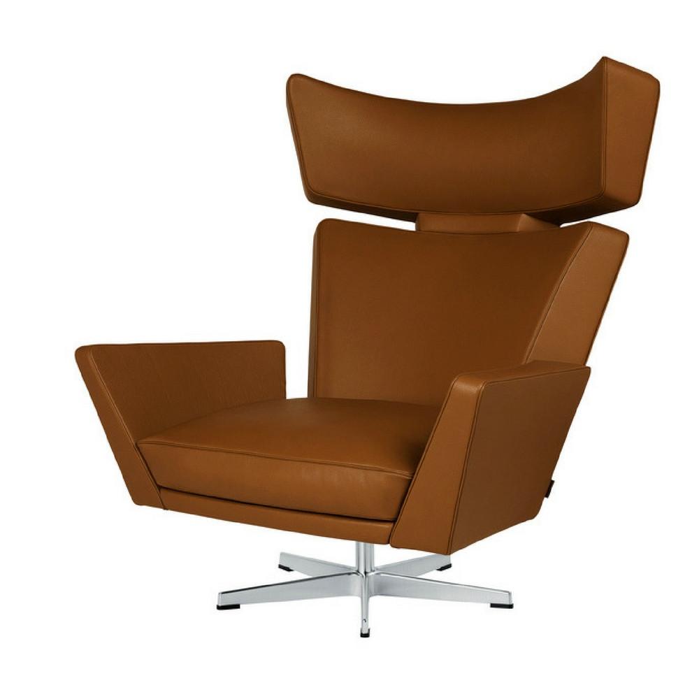 Fritz Hansen Oksen Chair by Arne Jacobsen in Elegance Leather Walnut