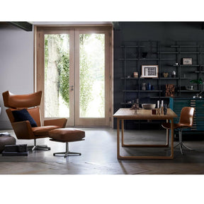 Fritz Hansen Oksen Chair by Arne Jacobsen in Room with Cecilie Manz Essay Table and Poul Kjaerholm Chair