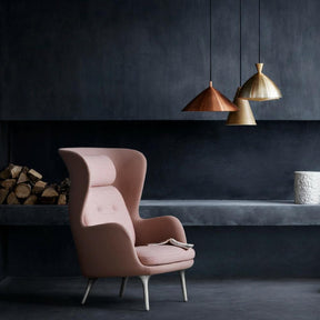 Fritz Hansen Ro Chair by Jaime Hayon Light Pink in Room with Lightyears Pendants