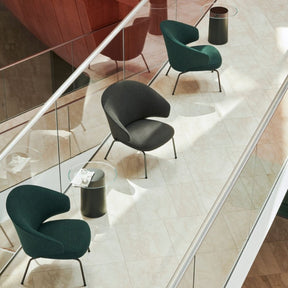 Fritz Hansen Stub Side Tables by Mette Schelde in office lobby with Let Lounge Chairs by Sebastian Herkner