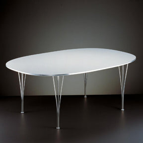 Fritz Hansen Super Elliptical Table White on Black Background