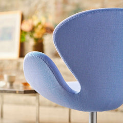 Fritz Hansen Arne Jacobsen Swan Chair Light Blue Stitching Detail