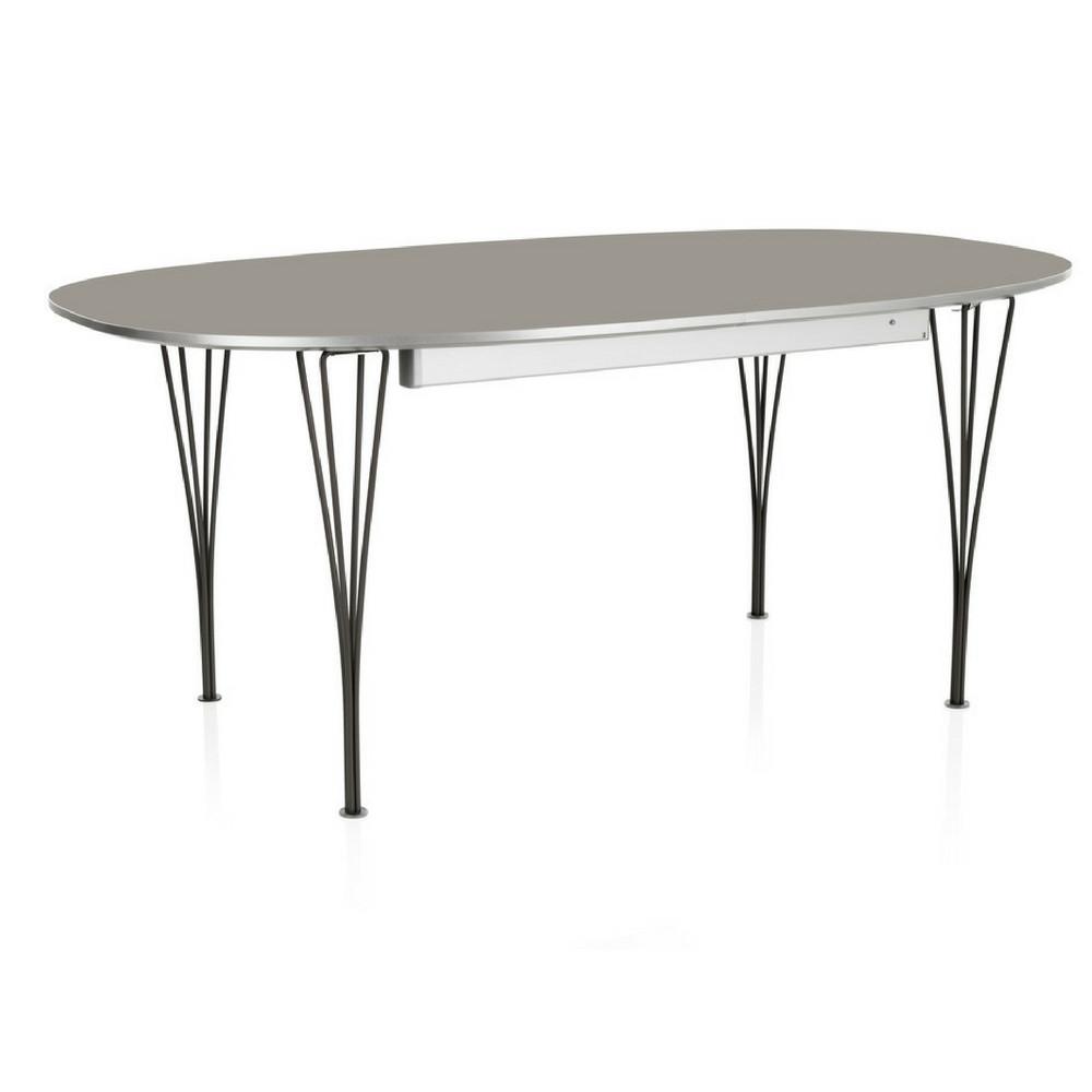Fritz Hansen Super Elliptical Extendable Dining Table Grey and Black