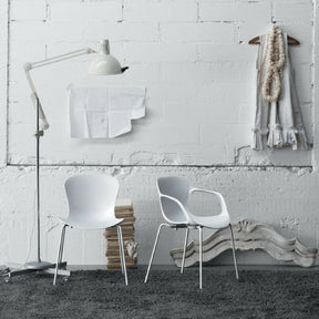 Monochrome Milk White Nap Chair and Nap Arm Chair Styled in Room Kasper Salto for Fritz Hansen