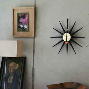 Black George Nelson Sunburst Clock in Room Vitra