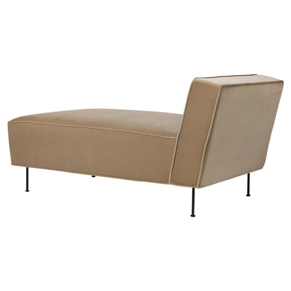 Modern Line Chaise Lounge Sofa with Gubi 208 Velvet by Greta M. Grossman for GUBI