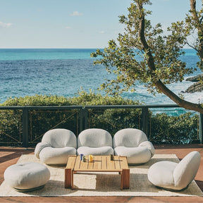 GUBI Atmosfera Outdoor Coffee Table with the Pacha Outdoor Collection by Pierre Paulin
