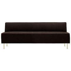 GUBI Greta Grossman Modern Line Sofa Plum Velvet with Brass Legs