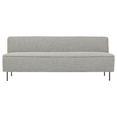GUBI Greta Grossman Modern Line Sofa Light Grey with Black Legs Front