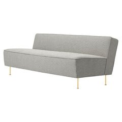 GUBI Greta Grossman Modern Line Sofa Light Grey with Brass Legs