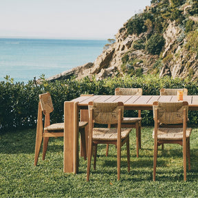 Gubi Atmosfera Outdoor Dining Table with Outdoor C-Chairs by Marcel Gascoin